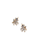 Unicorn Taşlı Stud Küpe / Unicorn Gold Embellished Stud Earring