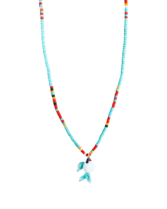 Boncuk Kolye - Turkuaz Balık /  Beaded Necklace - Turquoise Fish