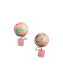 Boncuklu Bloom Button Klips Küpe - Somon / Beaded Bloom Button Clip-on Earring - Salmon