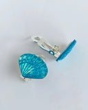 Deniz Kızı Kabuğu Klips Küpe - Turkuaz / Mermaid Sea Shell Clip-on Earring - Turquoise