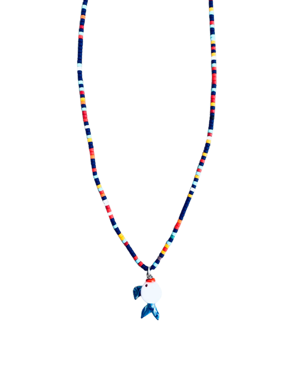 Boncuk Kolye - Lacivert Balık /  Beaded Necklace - Navy Fish