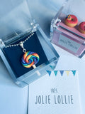 Lolipop Gümüş Kolye / Rainbow Lollipop Silver Necklace