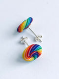 Rainbow Loli Gümüş Stud Küpe / Rainbow Loli Silver Stud Earring