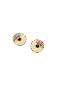 Donut Klips Küpe - Beyaz / Donut Clips Earring - White