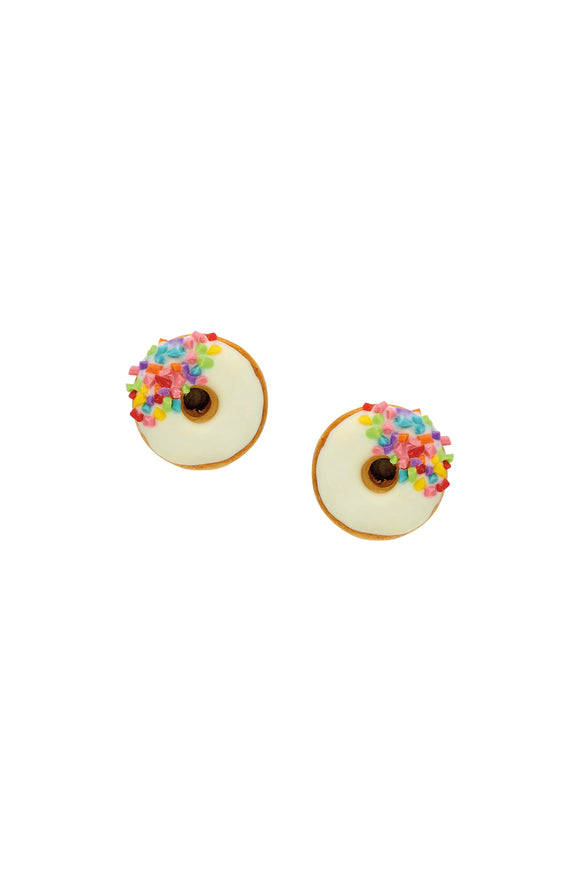 Donut Klips Küpe - Beyaz / Donut Clips Earring - White