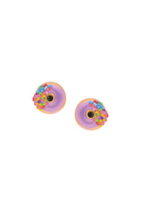 Donut Klips Küpe - Mor / Donut Earring - Purple