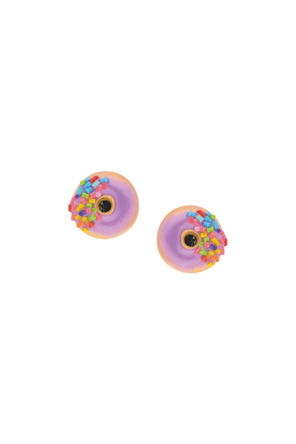 Donut Klips Küpe - Mor / Donut Earring - Purple