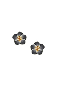 Çiçek Klips Küpe - Siyah / Flower Clips Earring - Black