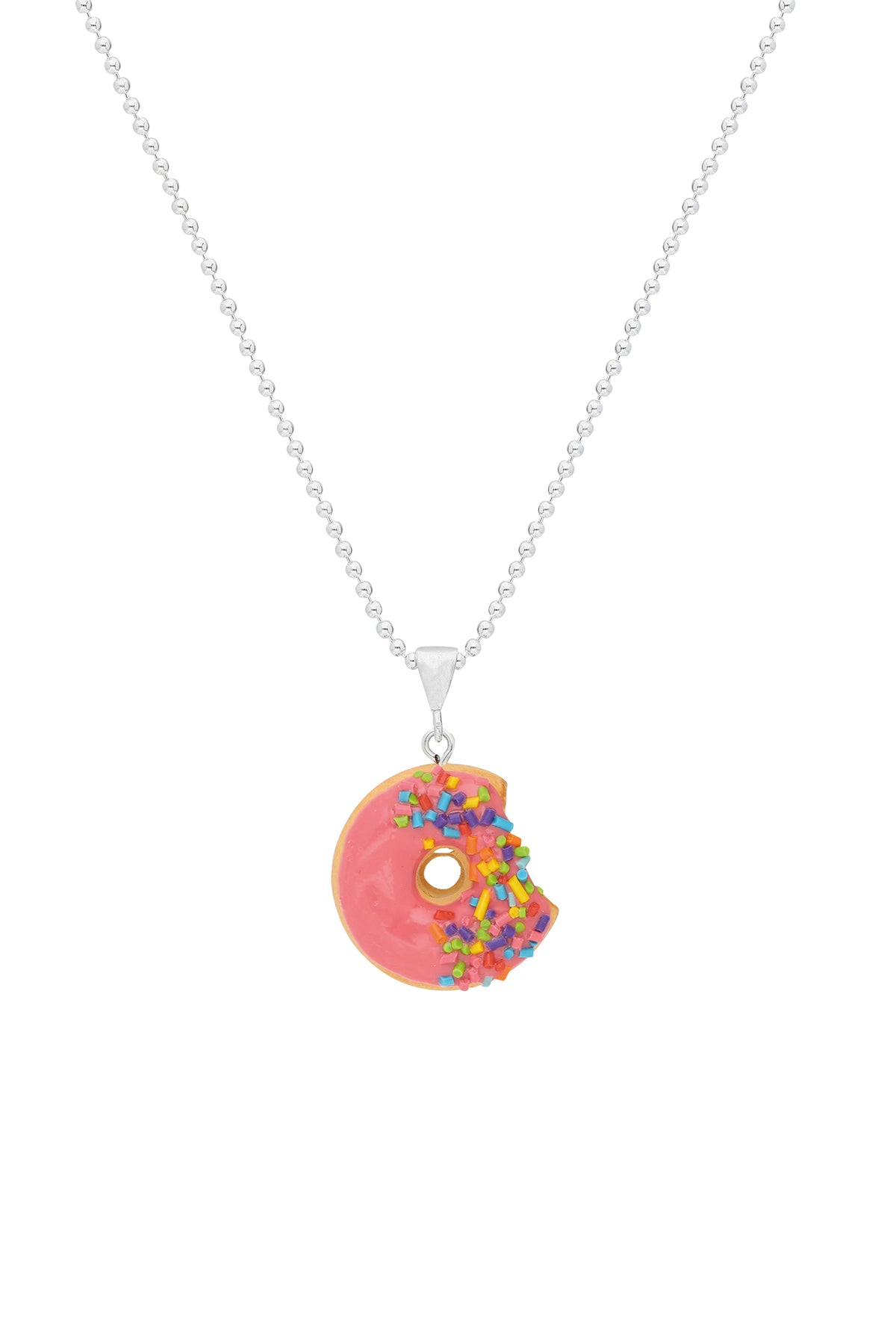 Donut Gümüş Kolye - Pembe / Donut Silver Necklace - Pink