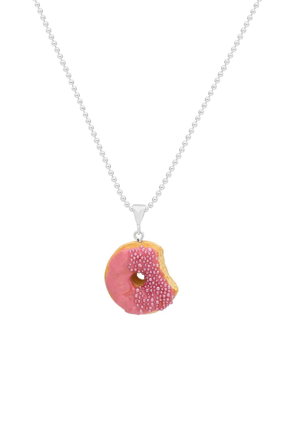 Donut Silver Necklace - Pearl