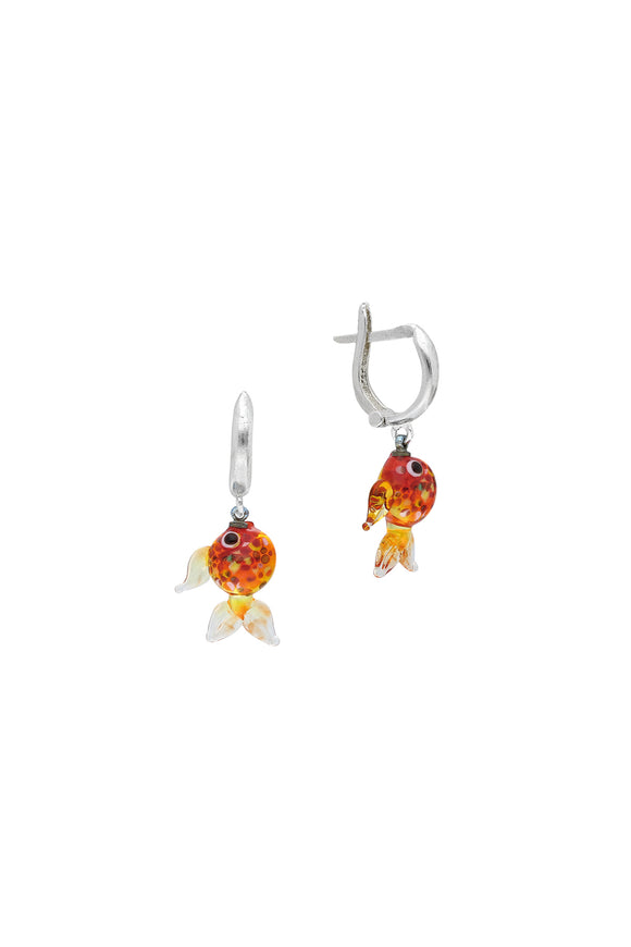 Cam Balık Küpe - Turuncu / Fish Earring - Orange