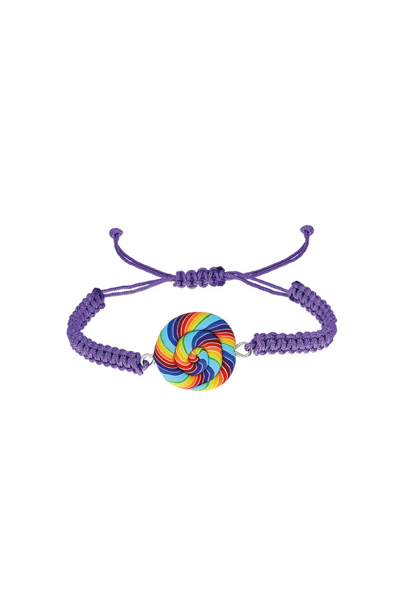 Rainbow Lollipop Bileklik - Mor / Rainbow Lollipop Bracelet - Purple