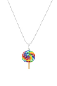 Lolipop Gümüş Kolye / Rainbow Lollipop Silver Necklace