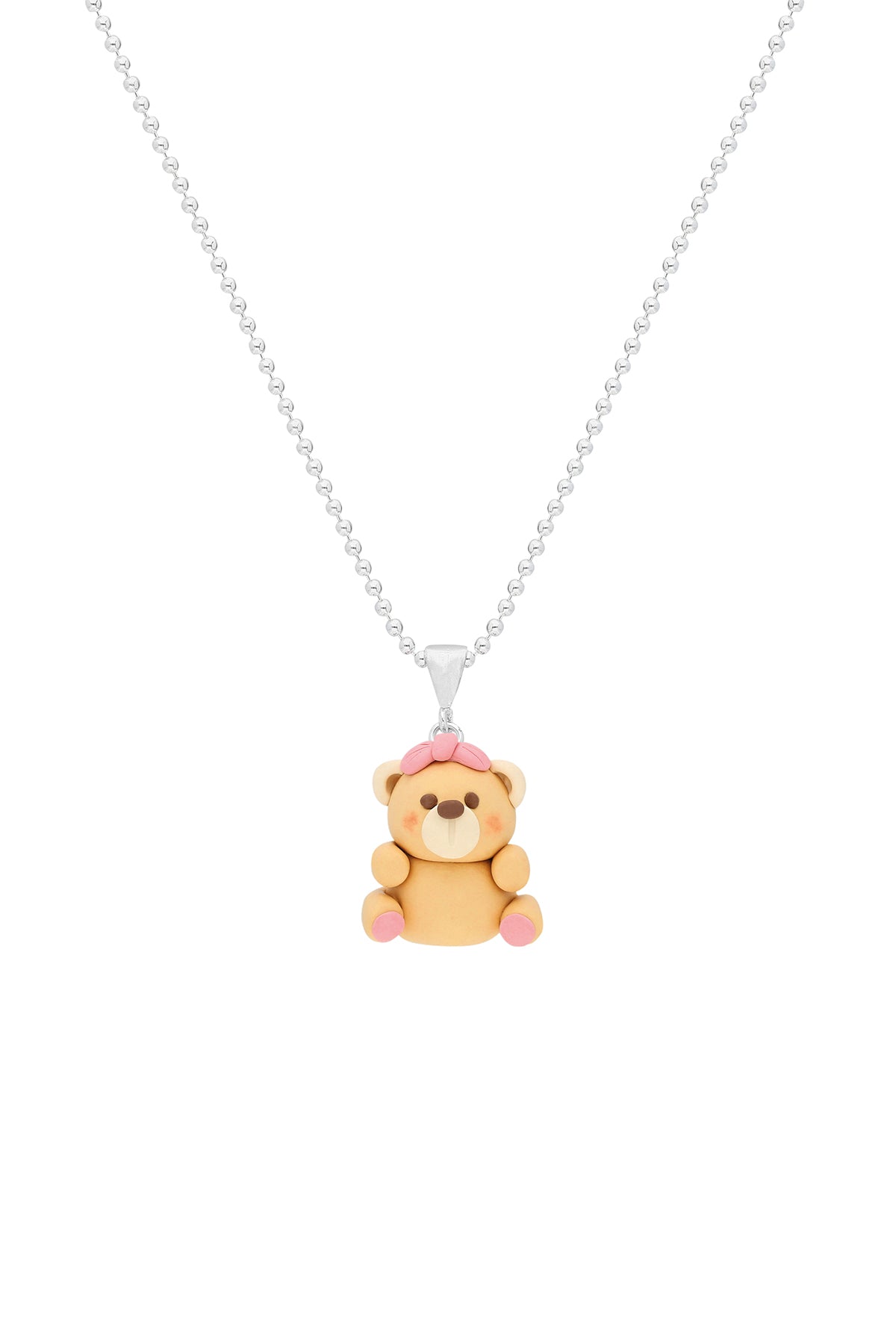 Teddy Bear Silver Necklace